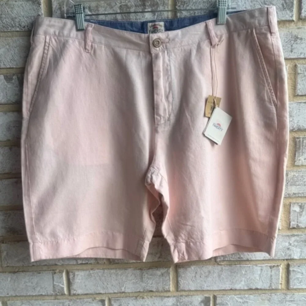 Faherty Malibu Pink Linen Blend Casual Shorts Men's Size 38